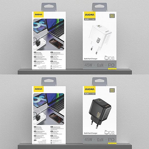 Ładowarka sieciowa Dudao A28/45W GaN USB-C - czarna