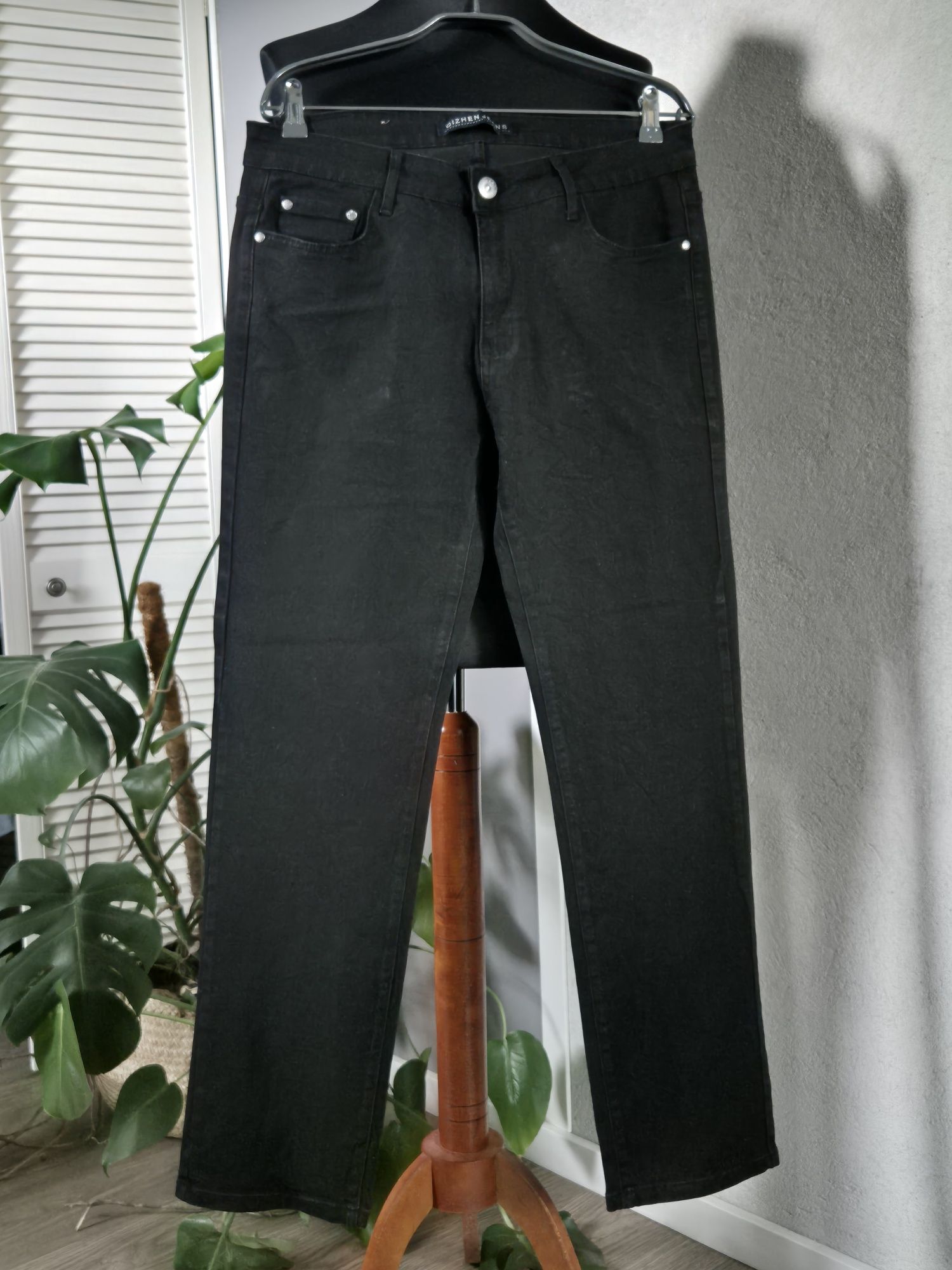 Czarne jeansy QIZHEN JEANS roz.48,  M