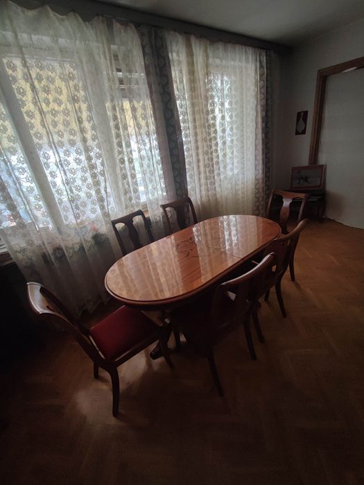 Stół owalny rozsuwany Intarsja lata 70-80