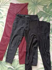 Zestaw spodni ciążowych, leginsy z H&M rozm. L, spodnie jeansowe H&M r
