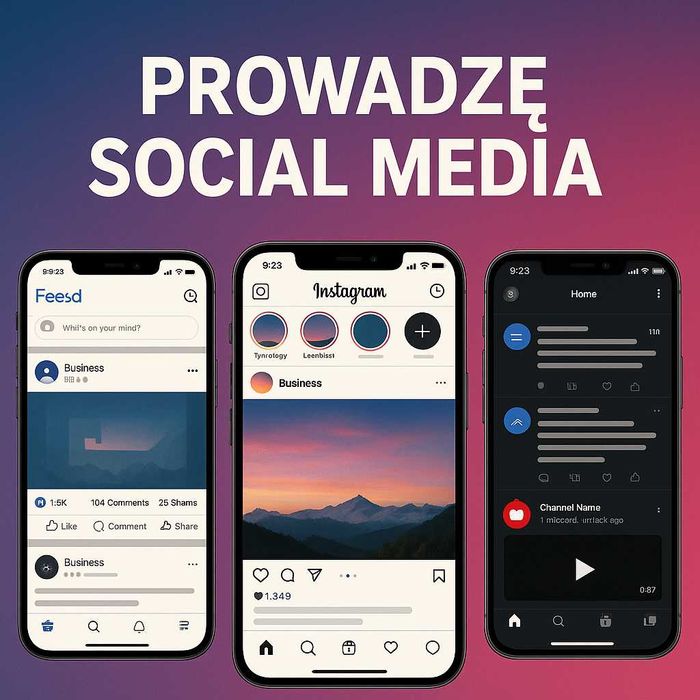 Prowadzenie mediów społecznościowych dla Twojej firmy od 250 zł netto