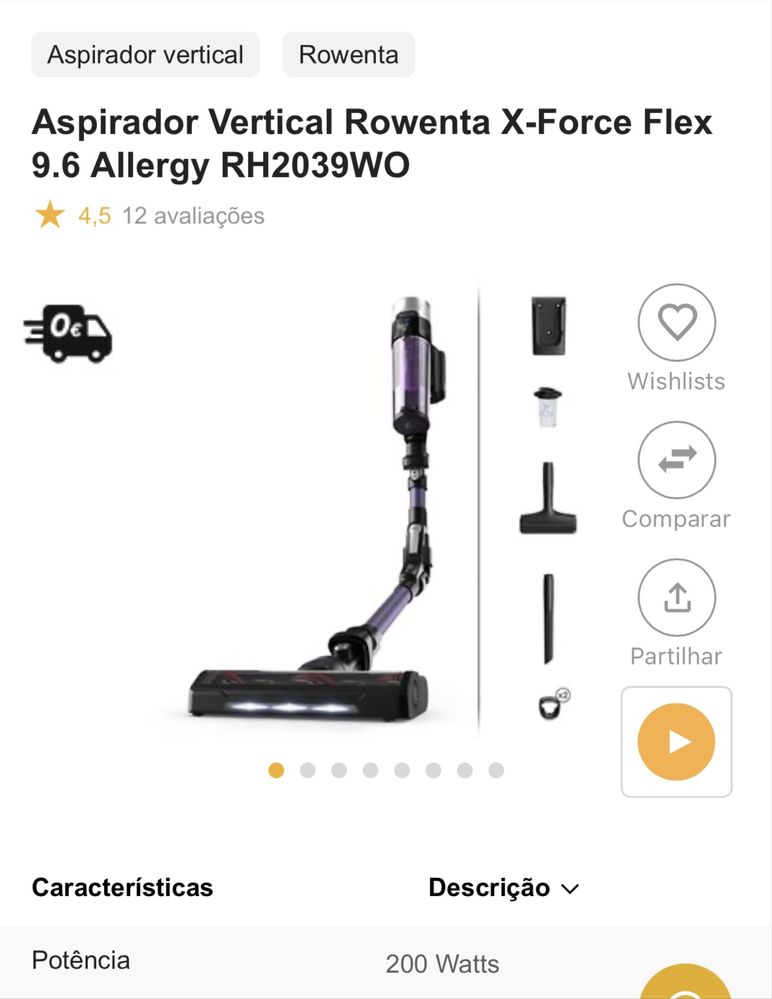 Aspirador Vertical Rowenta X-Force Flex 9.6 Allergy RH2039WO garantia