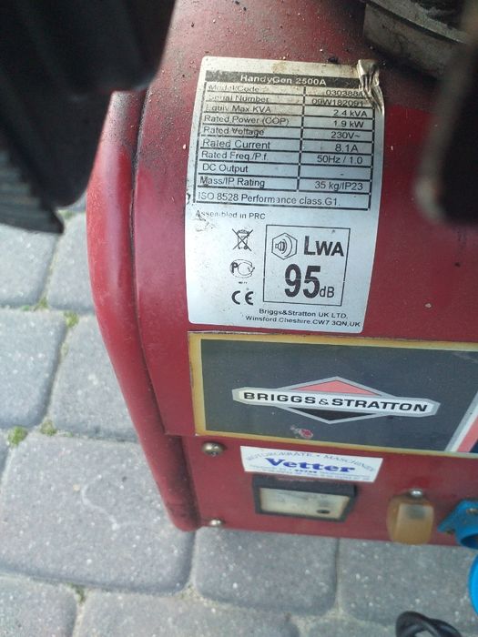 Generator Prądnica Agregat BRIGGS&STRATTON HANDYGEN 2500A