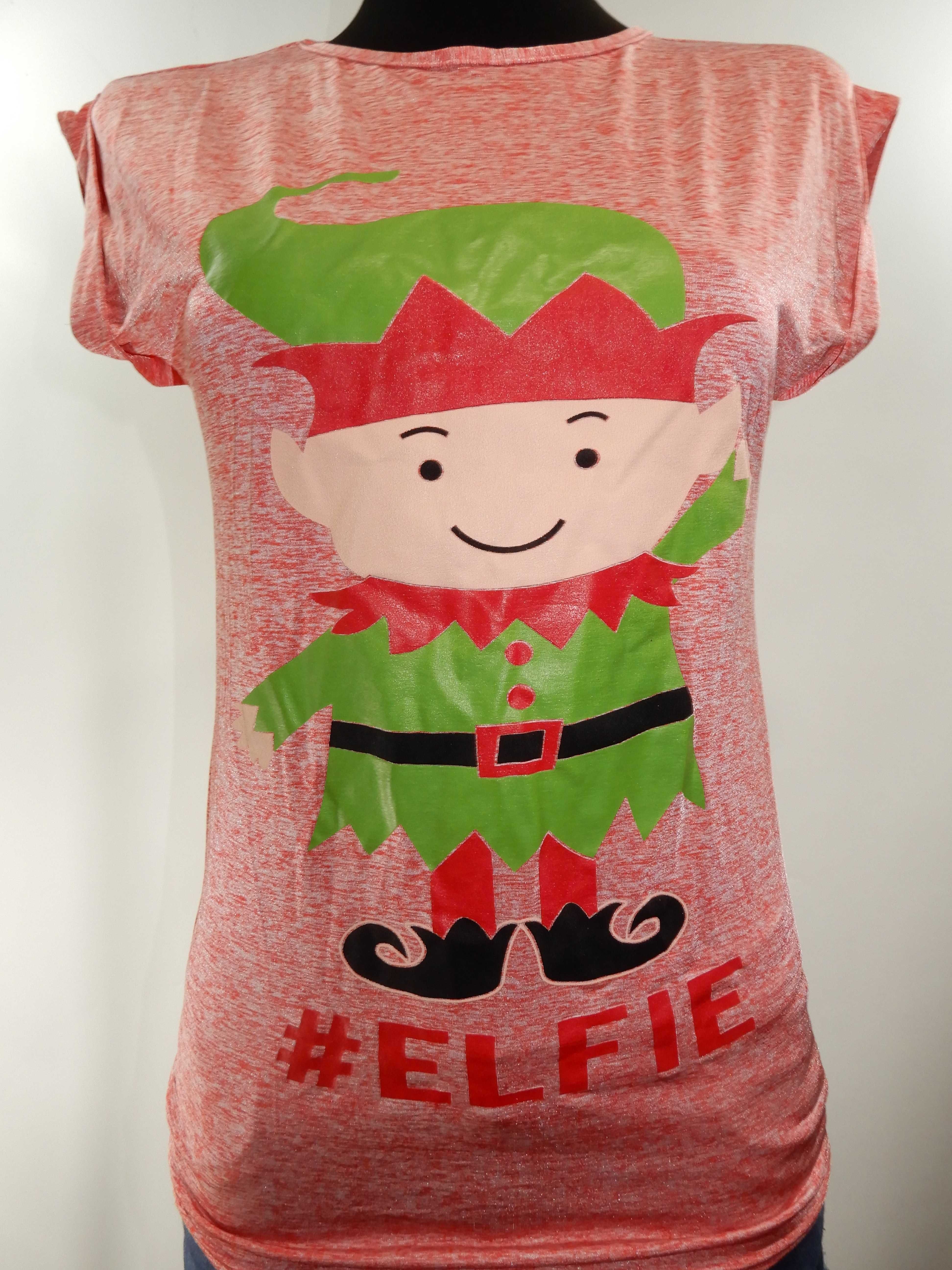 T-shirt bluzka krótki rękaw sporowa fitness świąteczna elf 36 S