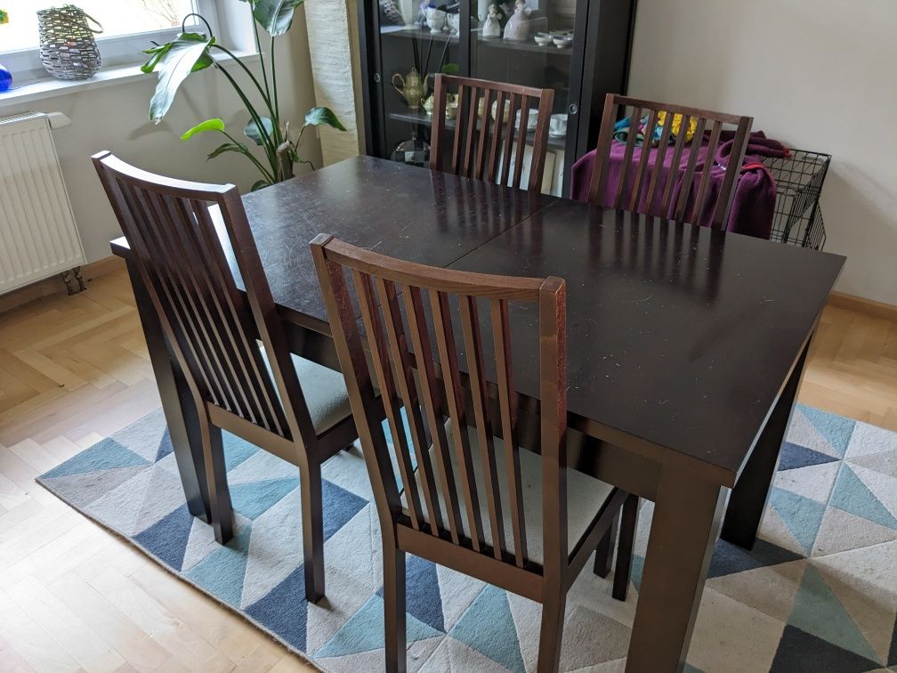 Stół drewniany + 4 krzesła