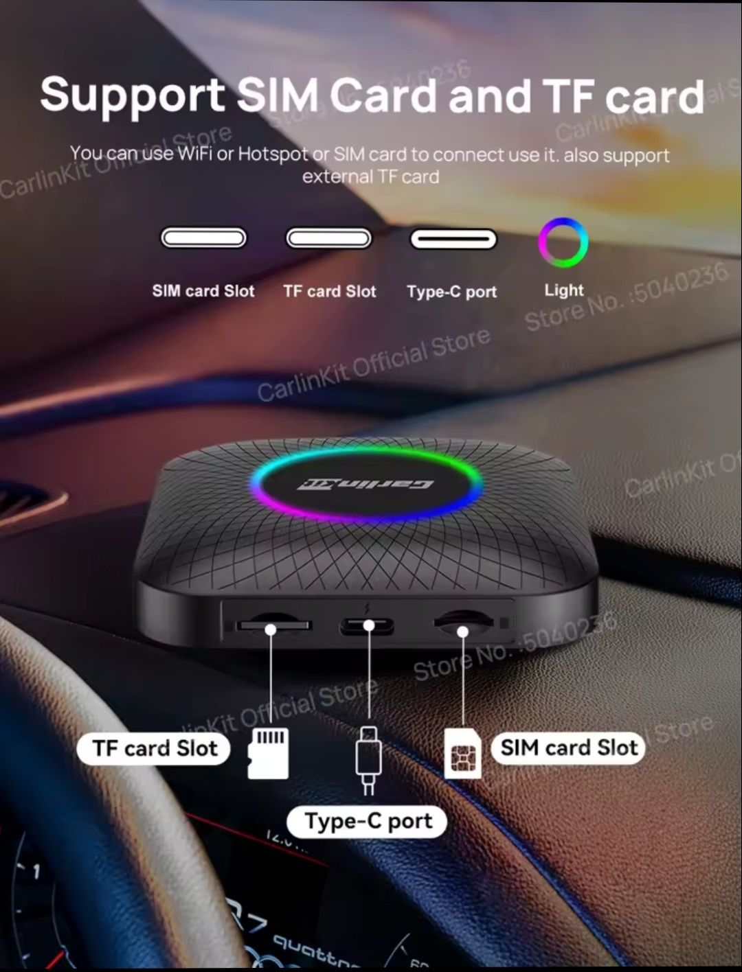 Android 13 Carlinkit Car Play Tbox-Ambient