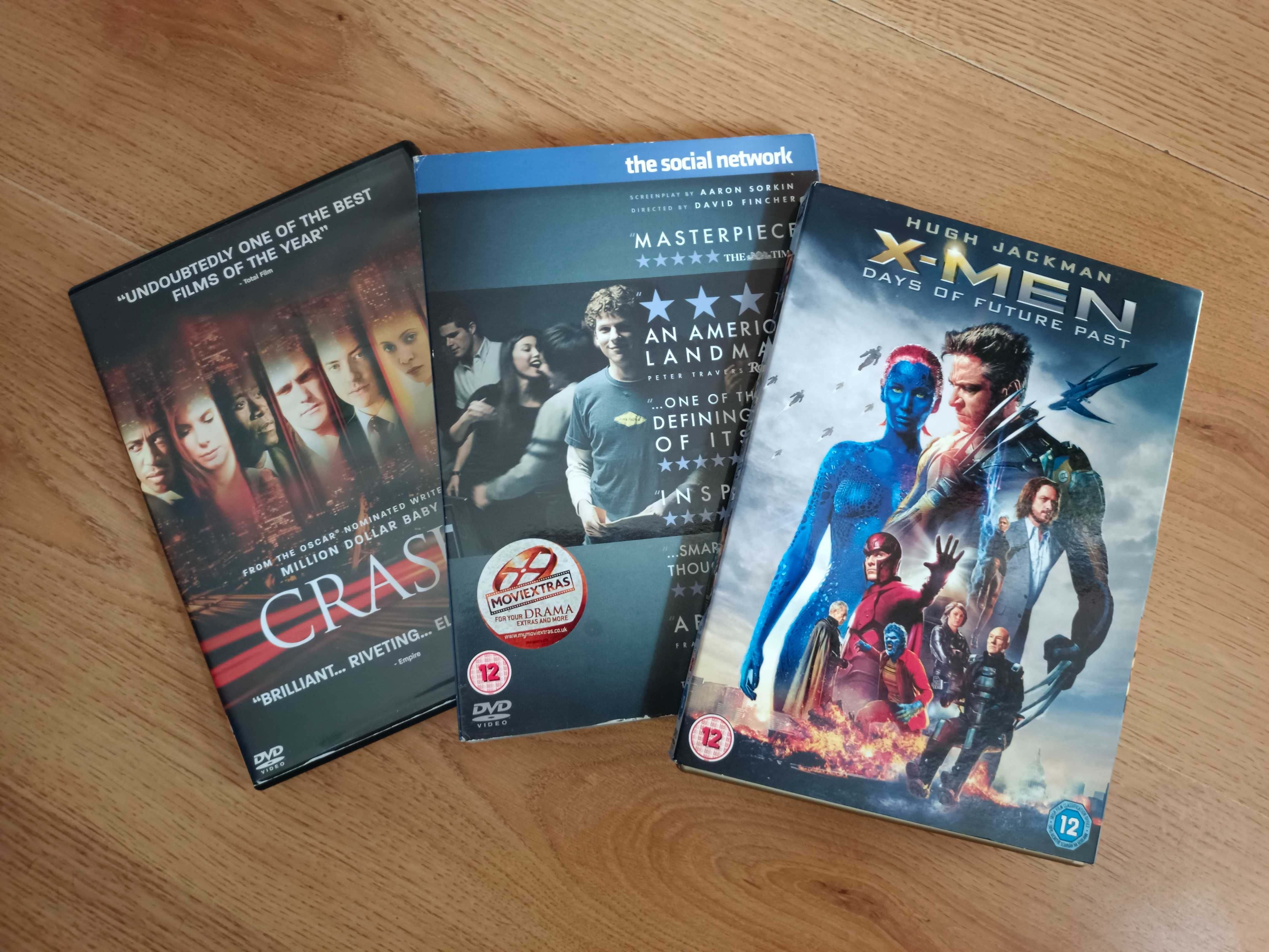 Social Network, X-Men: Przeszłość która nadejdzie, Crash, pakiet 3 DVD