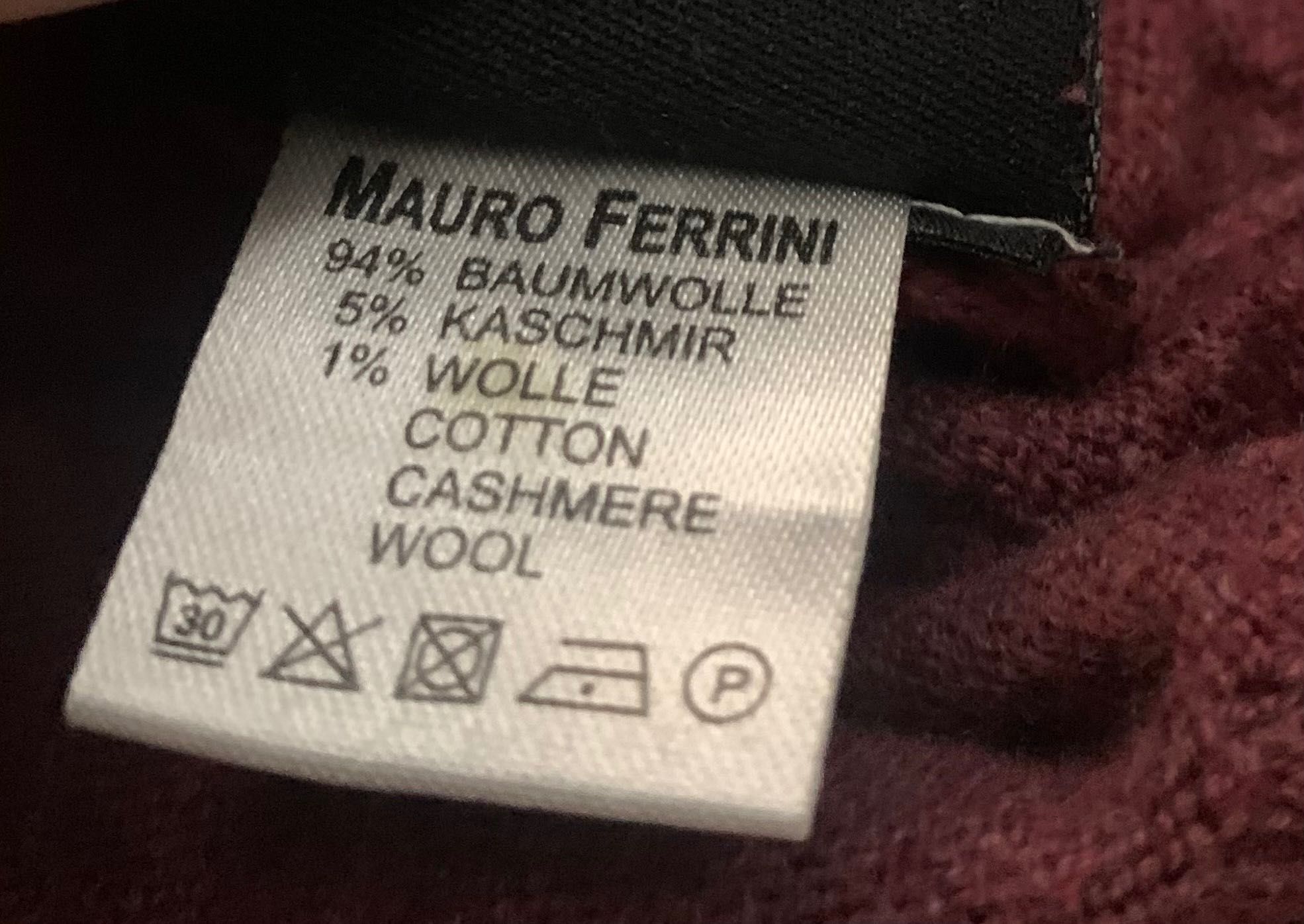 Mauro Ferrini męski sweter L/XL, bawełna,wełna + kaszmir, extra stan