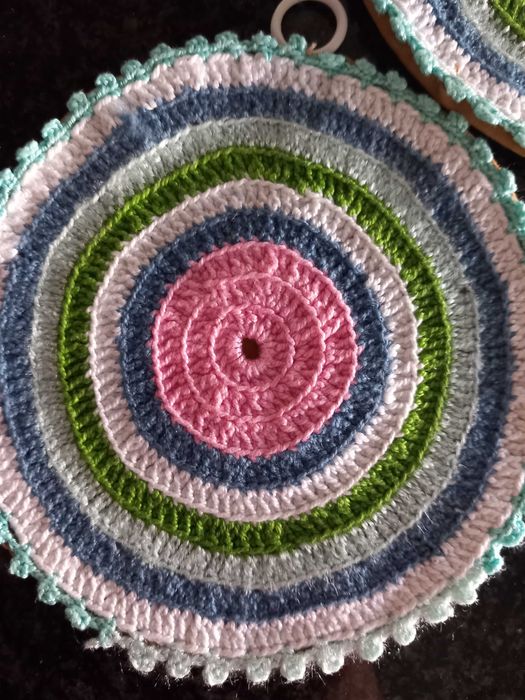 Pegas em crochê para cozinha