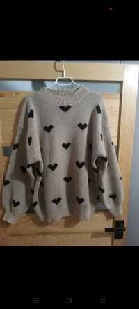 Sweter w serduszka Shein 2 xl