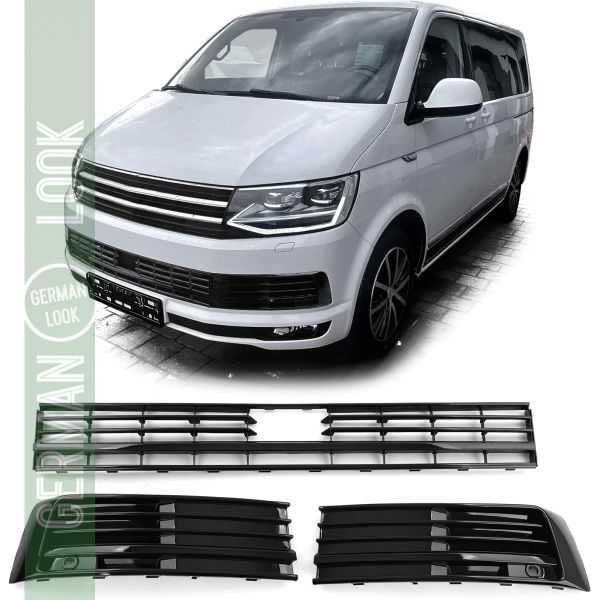 Grelha de para-choque preta brilhante VW T6 Multivan com ACC 15 a 19