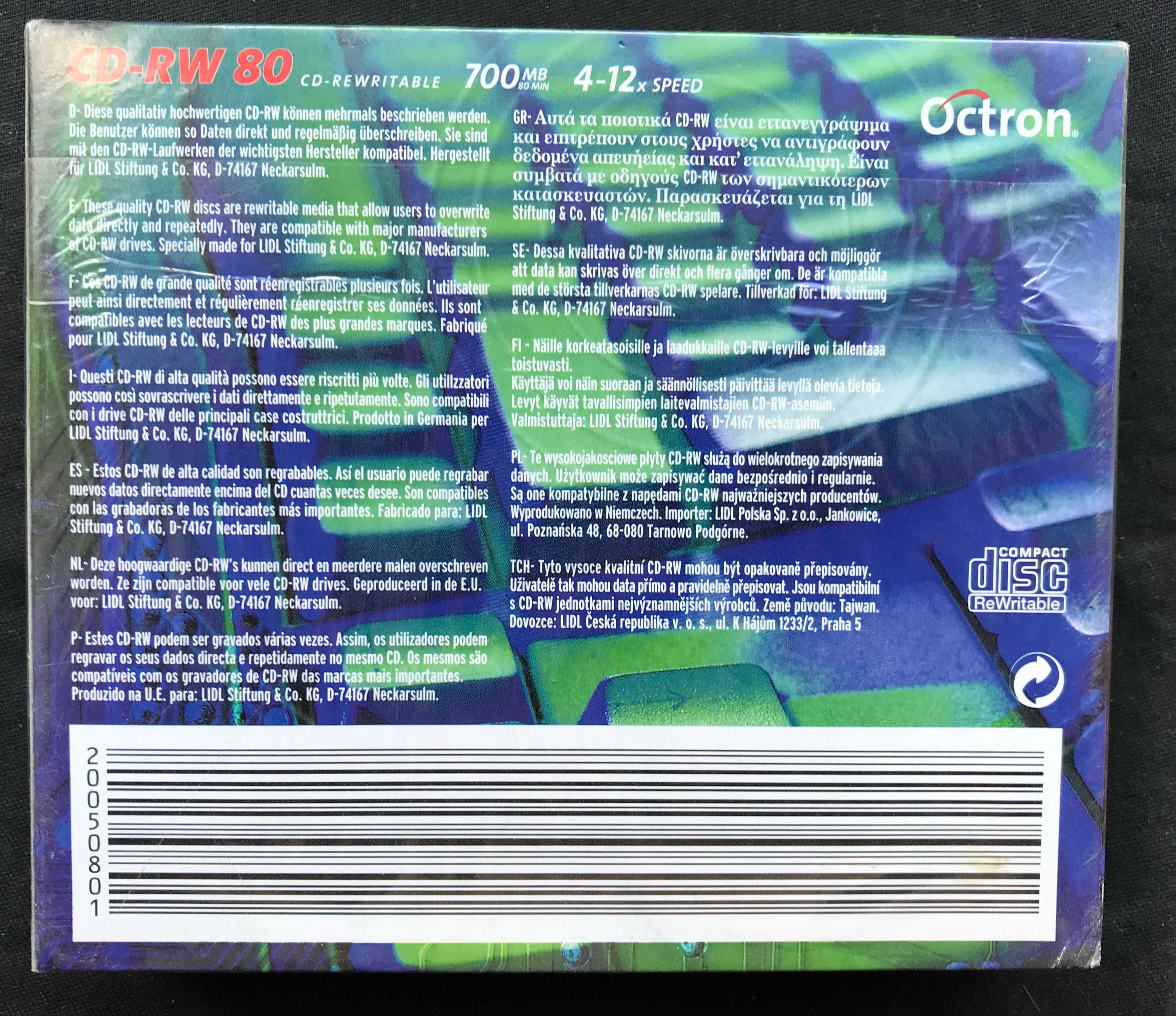 Компакт Диски Новые Octron CD-RW 80 5 Pack Memorex + Бонус