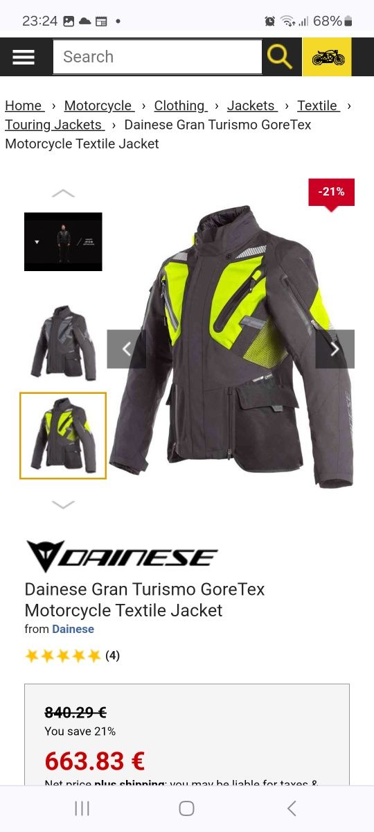 Casaco Dainese Gran Turismo Gore-Tex - Novo