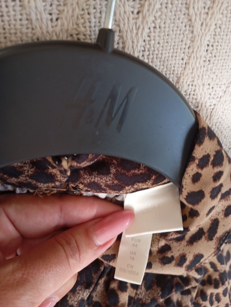 H&M 44r wygodna owersizowa sukienka w panterkę