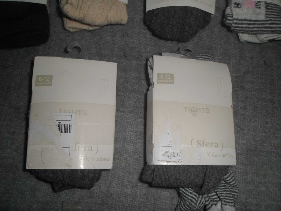 8 pares de meia calças novas com etiqueta para bebe