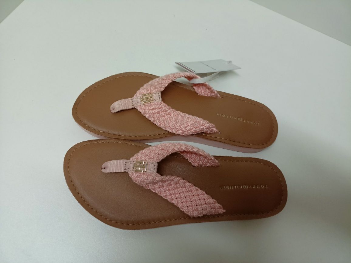 Japonki damskie Th Leather Footbed Beach Sandal
