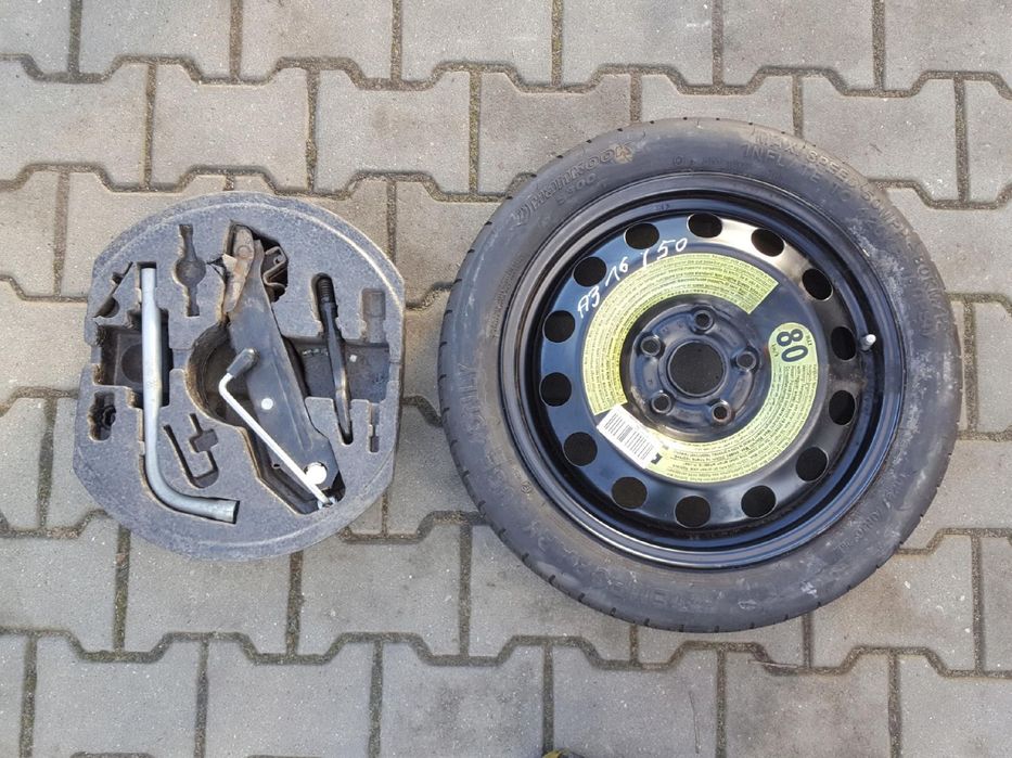 AUDI A3 8P SEAT LEON II ALTEA KOŁO DOJAZDOWE 16 5X112 LEWAREK