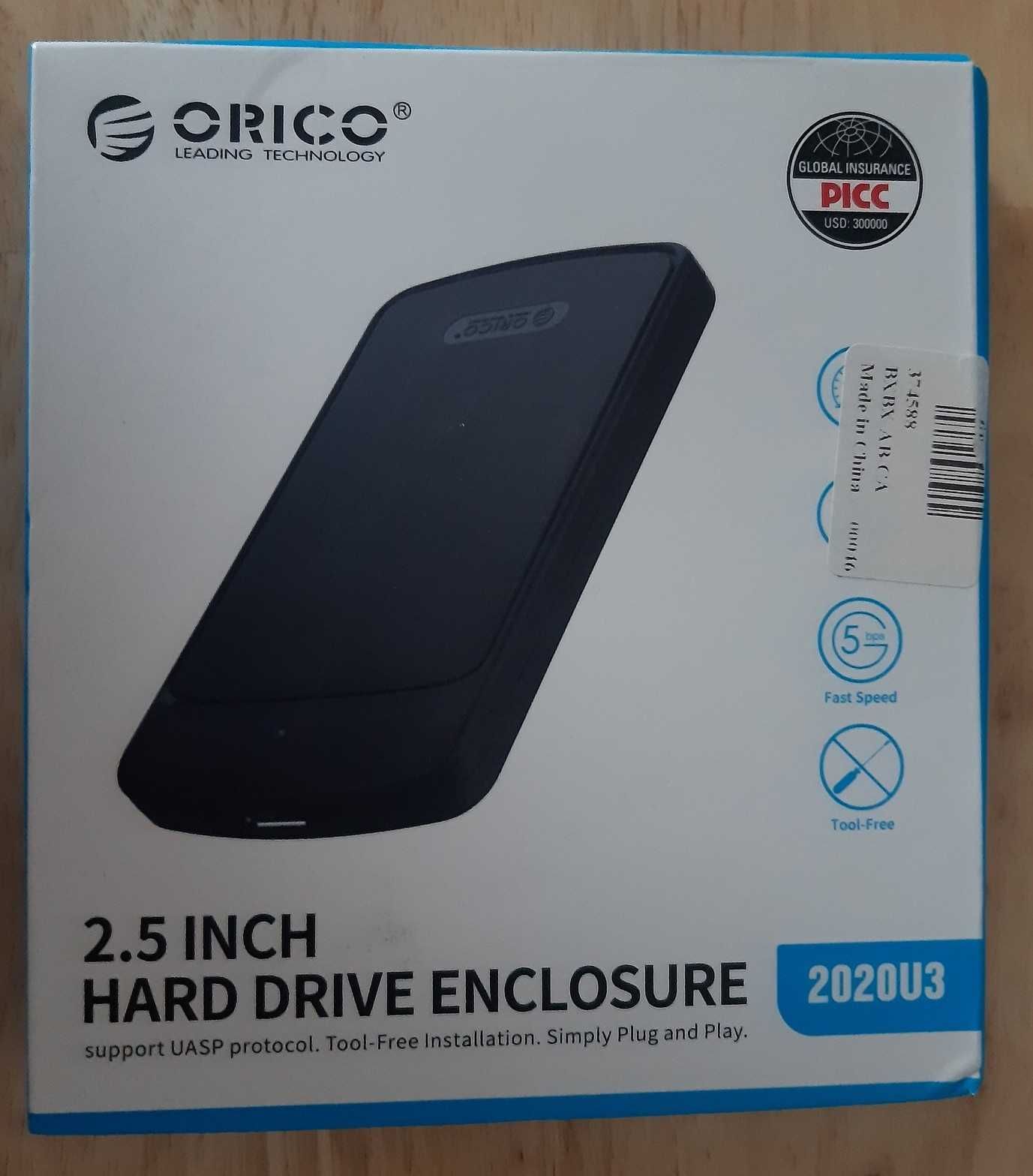 Nowa Obudowa dysku 2.5 SATA Orico USB 3.0 5 Gbps Przegrywanie danych