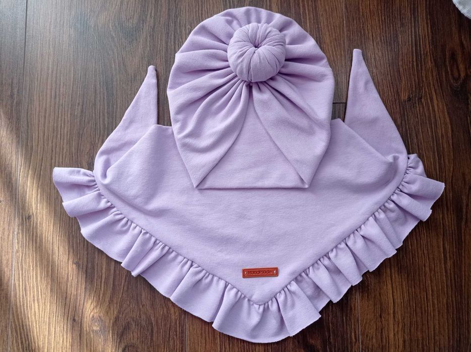 komplet Turban i chusta dla dziewczynki, Handmade