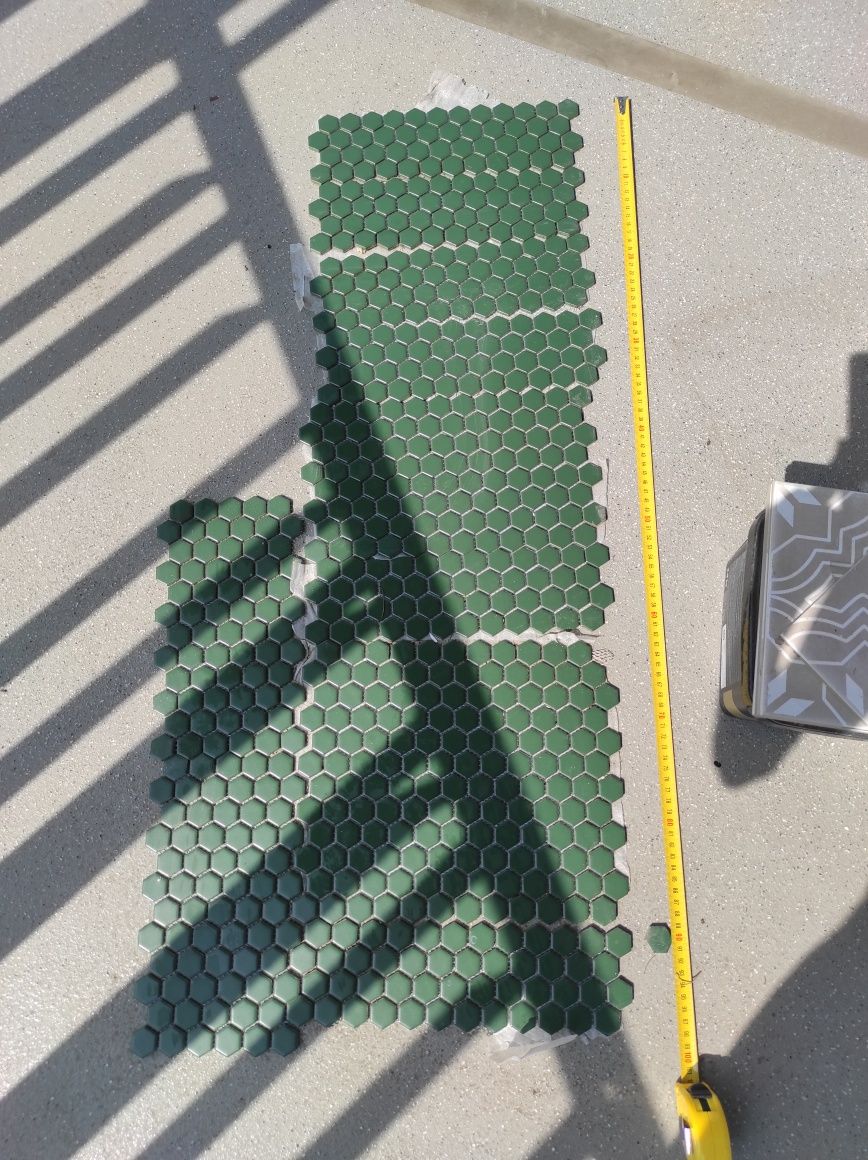 Mozaika Raw Decor zielona heksagon