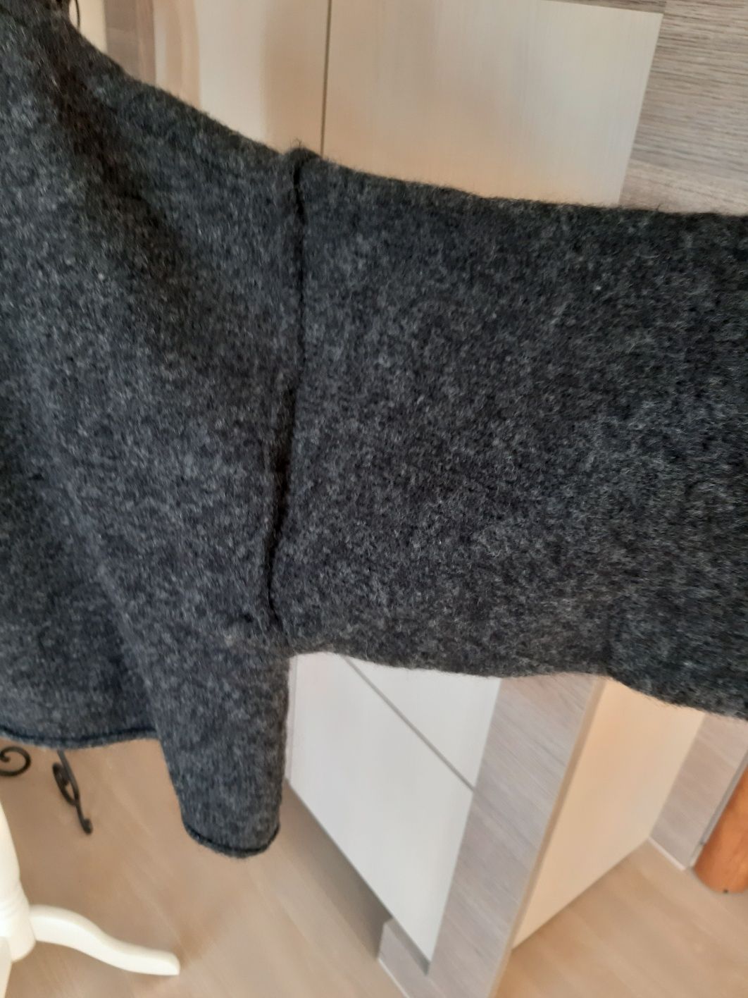 Sweter zara L oversize szary sweterek damski glamour surowy krótki tkm
