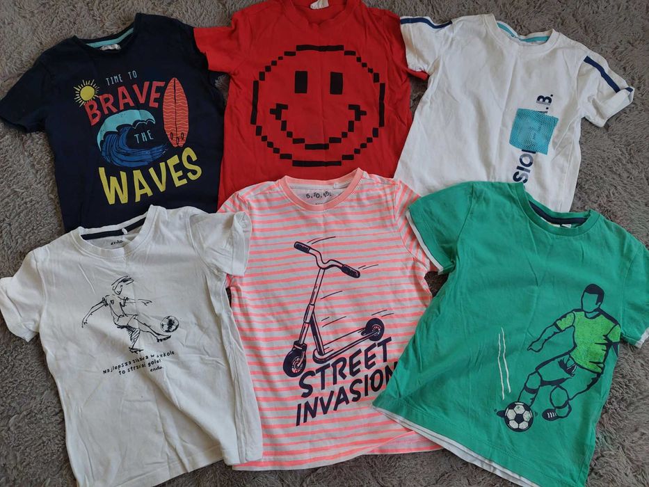 Bluzki na lato dla chłopca [14 szt.), rozm. 110. Polecam!