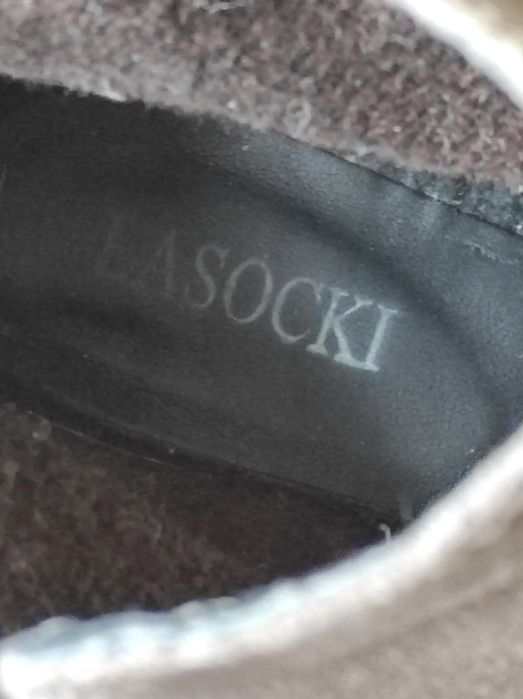 Lasocki botki na słupku brązowe beżowe skóra naturalna nr 37/24 cm