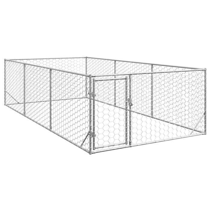 Vidaxl Zewnętrzna Buda Dla Psa Z Drzwiami 2X4X1 M Stal Ocynkowana