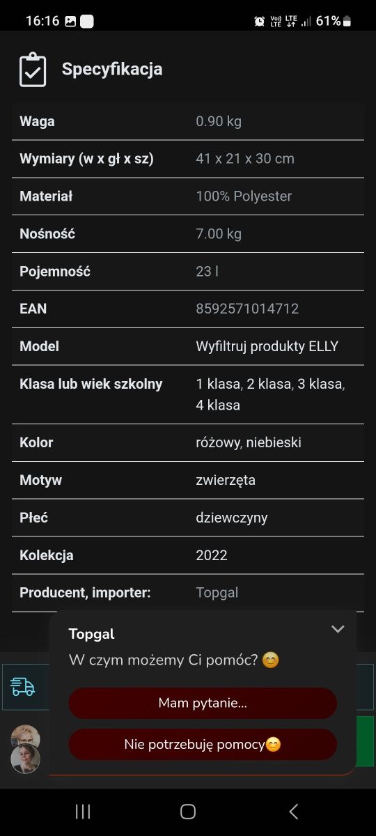 plecak Topgal pandy