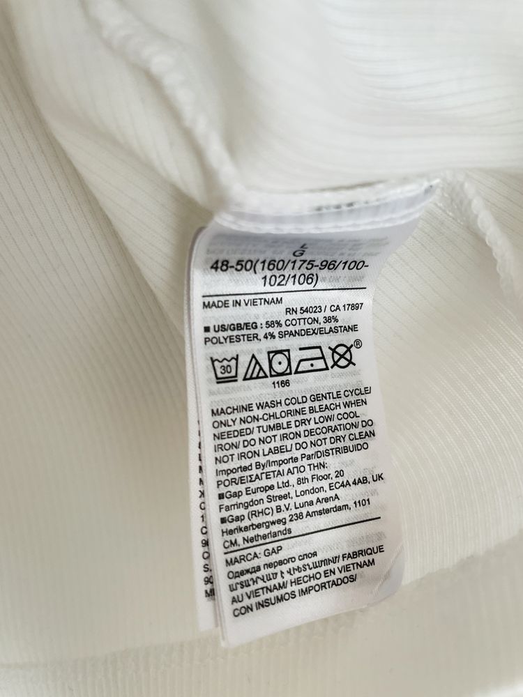 GAP koszulka na ramiączkach top podkoszulek prążek logo 40 L