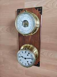Zegar okrętowy I barometr Schatz Komplet marynistyczny na desce