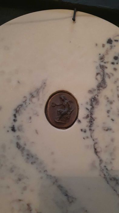 Quadro em Relevo Antigo de Mármore de Pedra - Moldura Dourada Rara