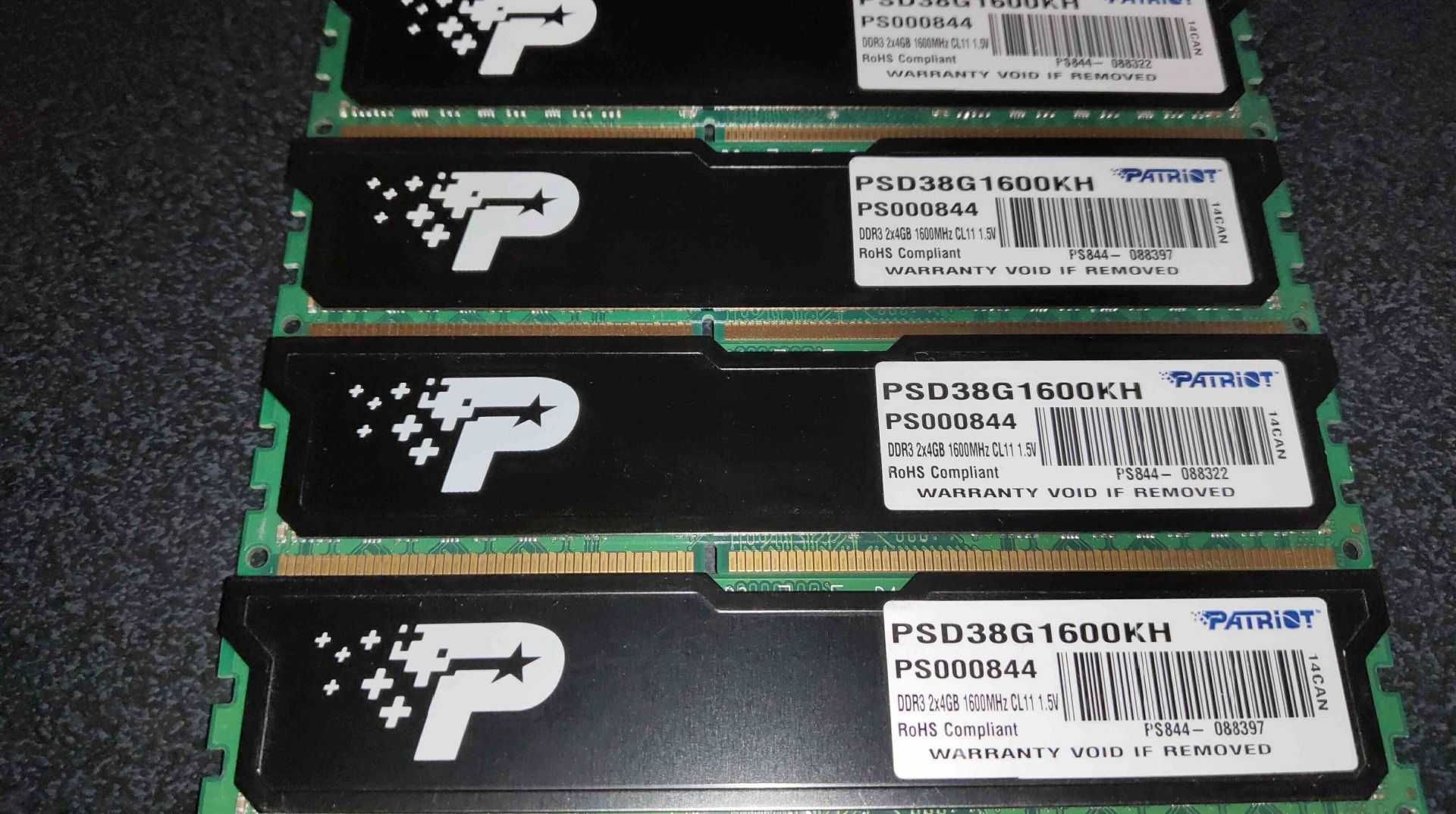 Комплект Patriot 16GB DDR3. PC3-12800. 1600MHZ