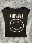 Nirvana logo podkoszulek damski czarny