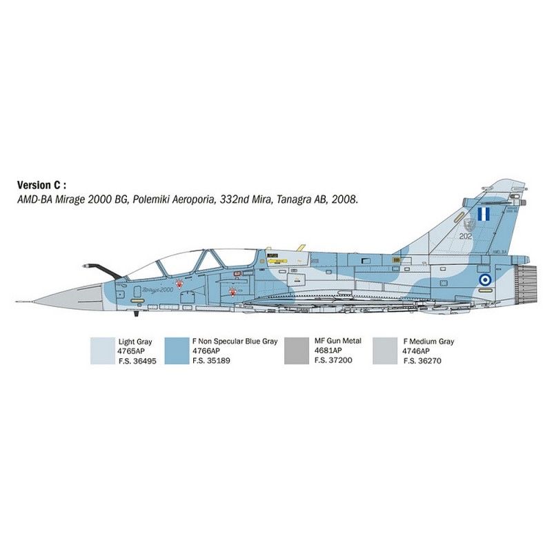 Italeri 90023 model 1:72 samolot MIRAGE 2000 B/D