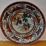 Prato decorativo em porcelana chinesa, antiga