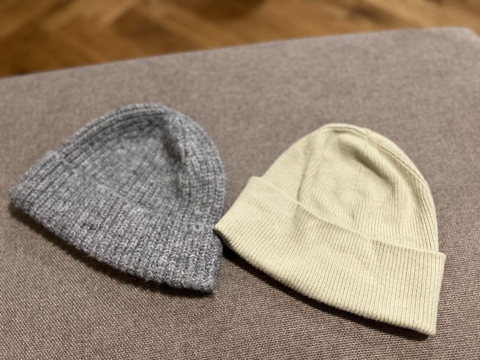 Reserved czapka zimowa beanie szara limonka unisex