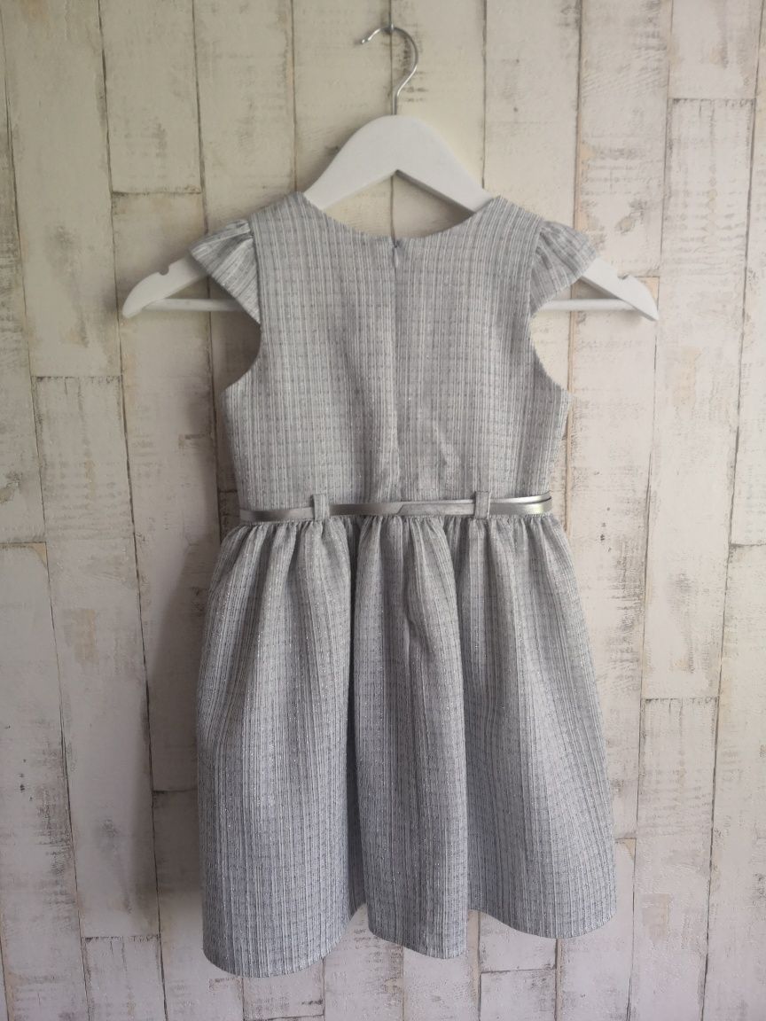 Elegancka sukienka Szaro - Srebrna - roz.110/116