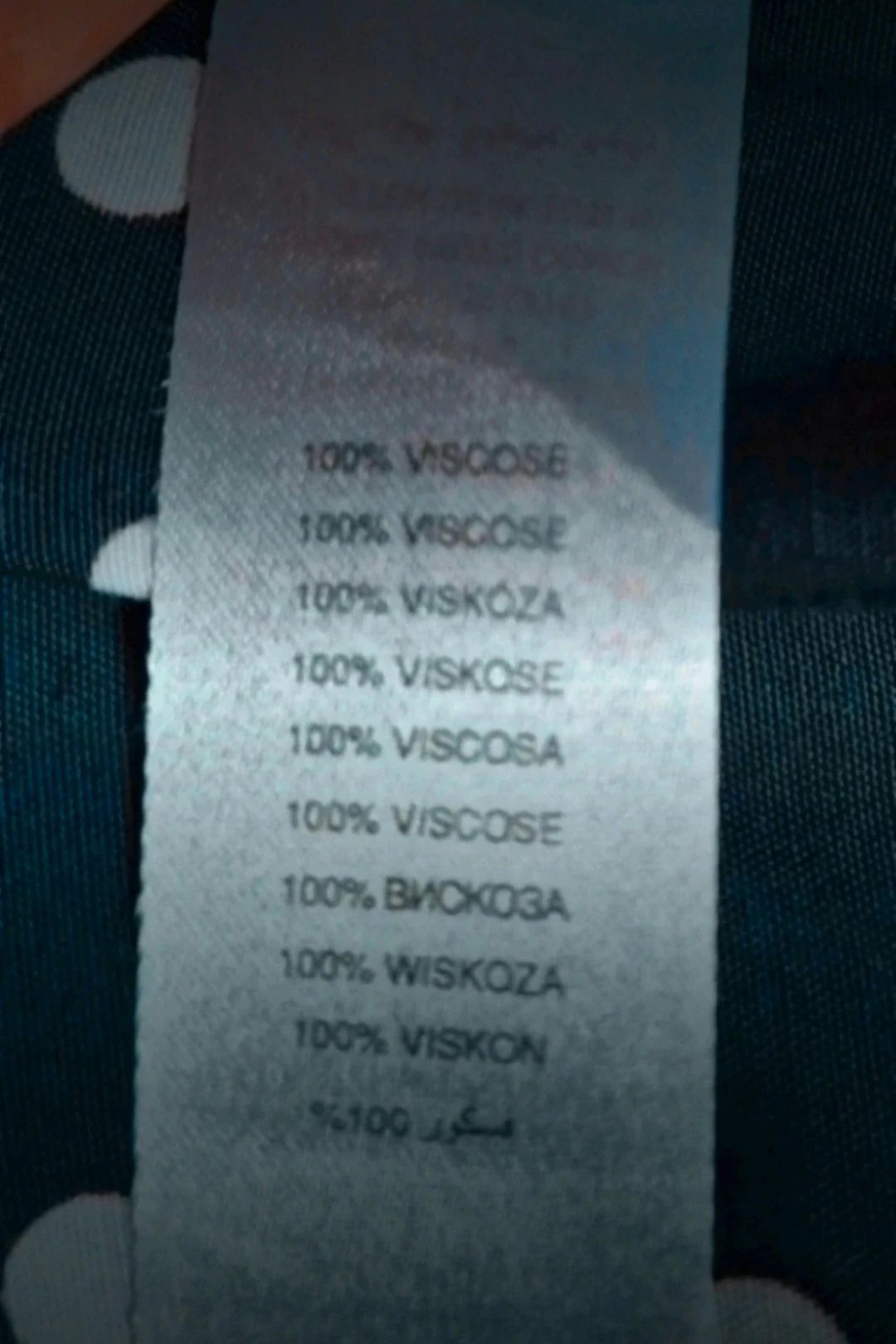 Granatowa sukienka w białe grochy 100 % wiskoza Nowa Apricot 42/44