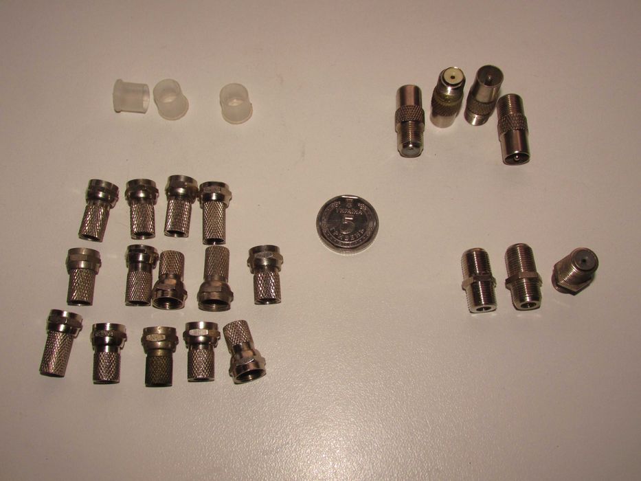 Разветвители, наконечники, соединители  для коаксиального тв кабеля