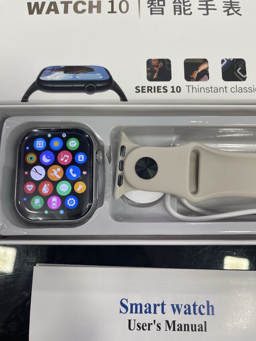 Smart watch 10 cor creme