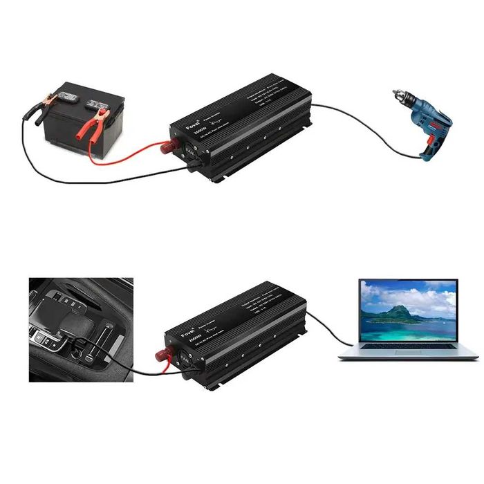 Инвертор Foval 2600W 12-220V чистый синус, преобразователь 12В 220В