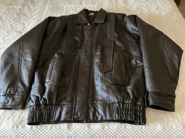 Blusão em Cabedal Castanho L/XL NOVO