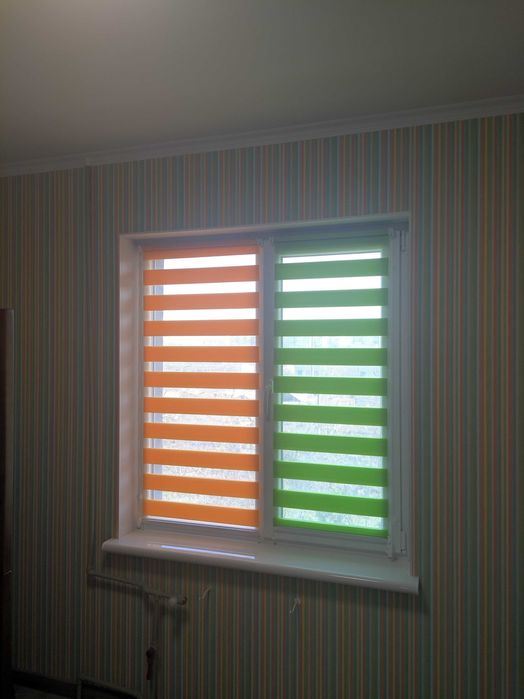 Тканевые ролеты LEN L-2075, жалюзи, рулонные шторы День-Ночь Киев