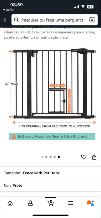 Barreira escadas criança com porta para gato