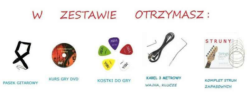 Gitara elektryczna + pakiet dodatków - Okazja sklep!