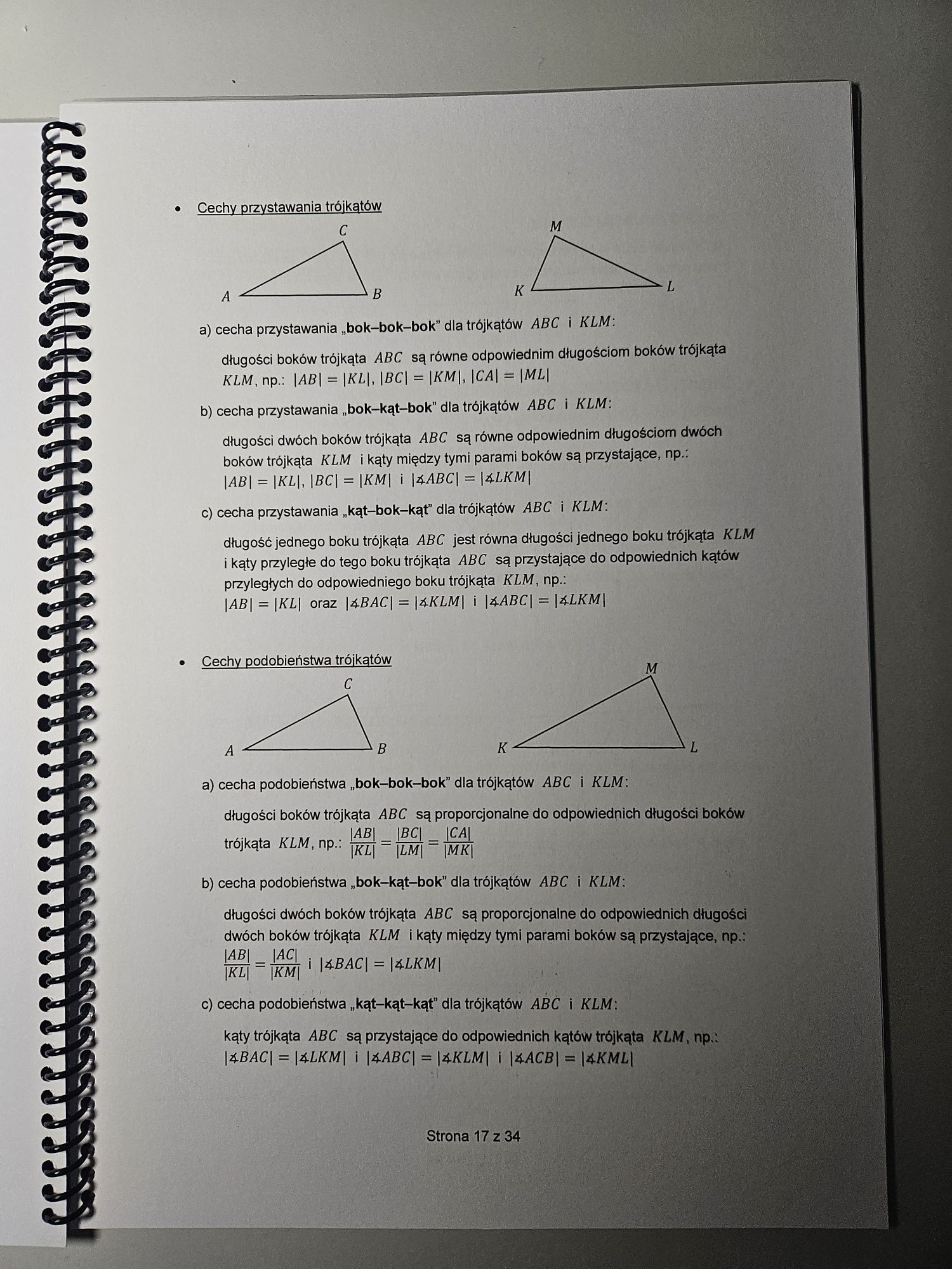 Wybrane wzory matematyczne CKE Matura 2025 Karta wzorów A4 Matematyka