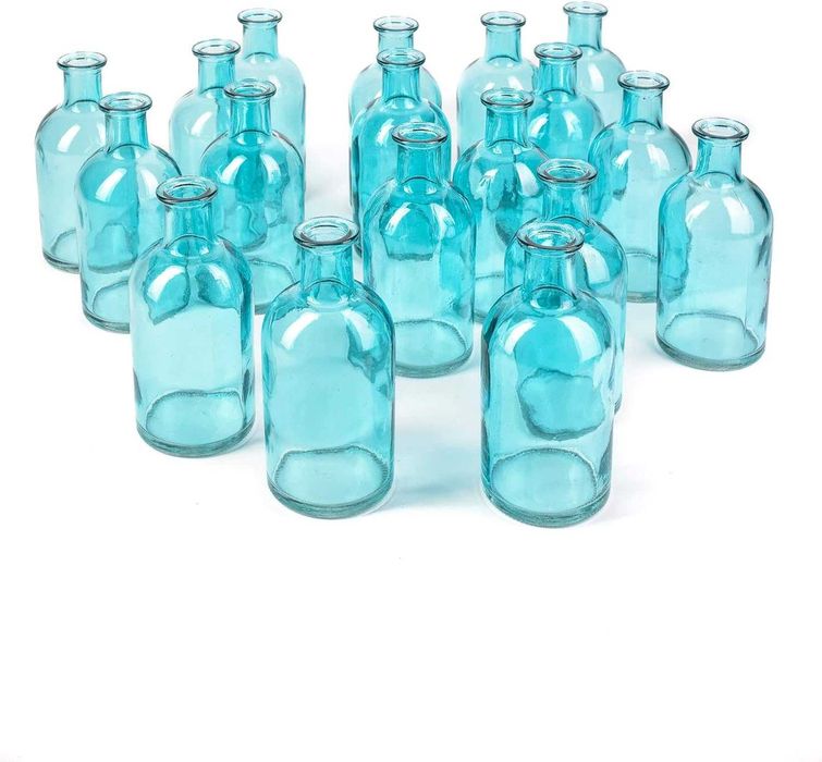 Niebieskie Wazoniki buteleczki szklane  1 SZTUKA