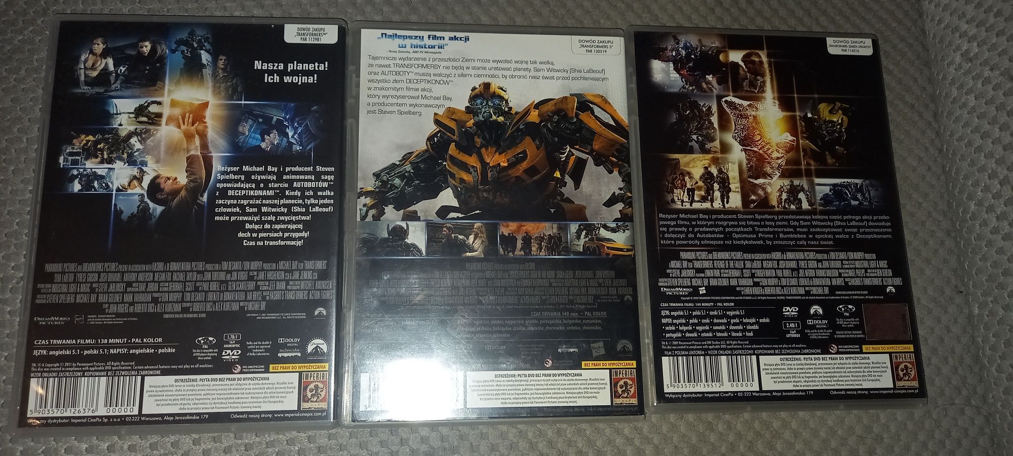 Transformers  3x dvd