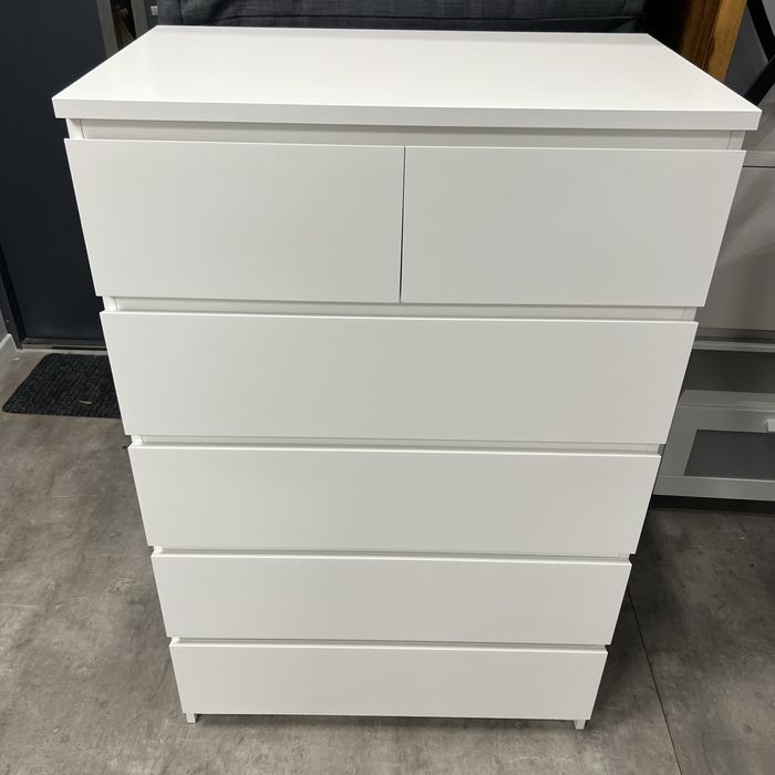 Biała komoda Ikea Malm 6 szuflad